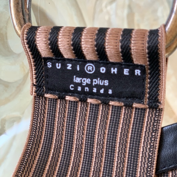 SUZI ROHER Striped Stretch Belt NWOT